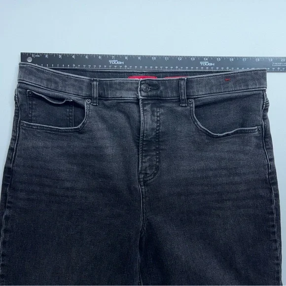 Spanx Wide Leg Jeans Womens Size 1X Regular Heavy Black Stretch Denim 37x28 - Picture 7 of 16